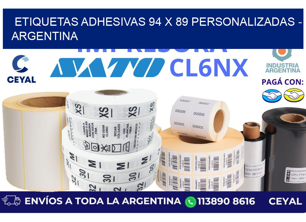 etiquetas adhesivas 94 x 89 personalizadas – Argentina