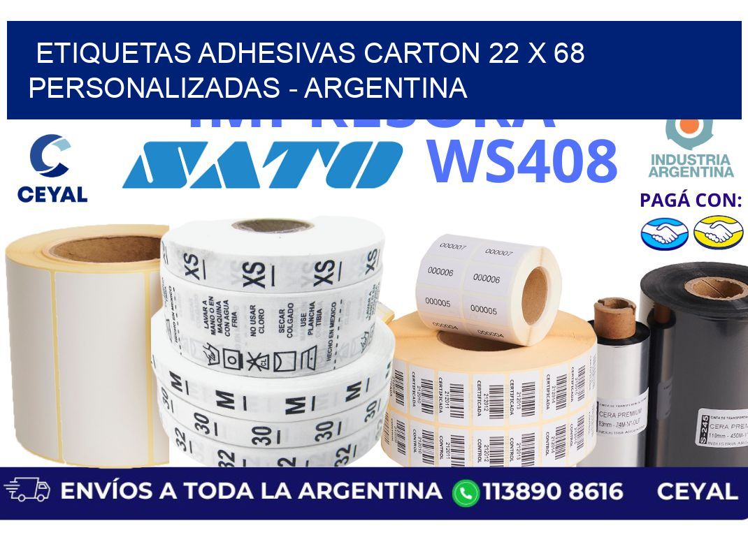 etiquetas adhesivas carton 22 x 68 personalizadas – Argentina