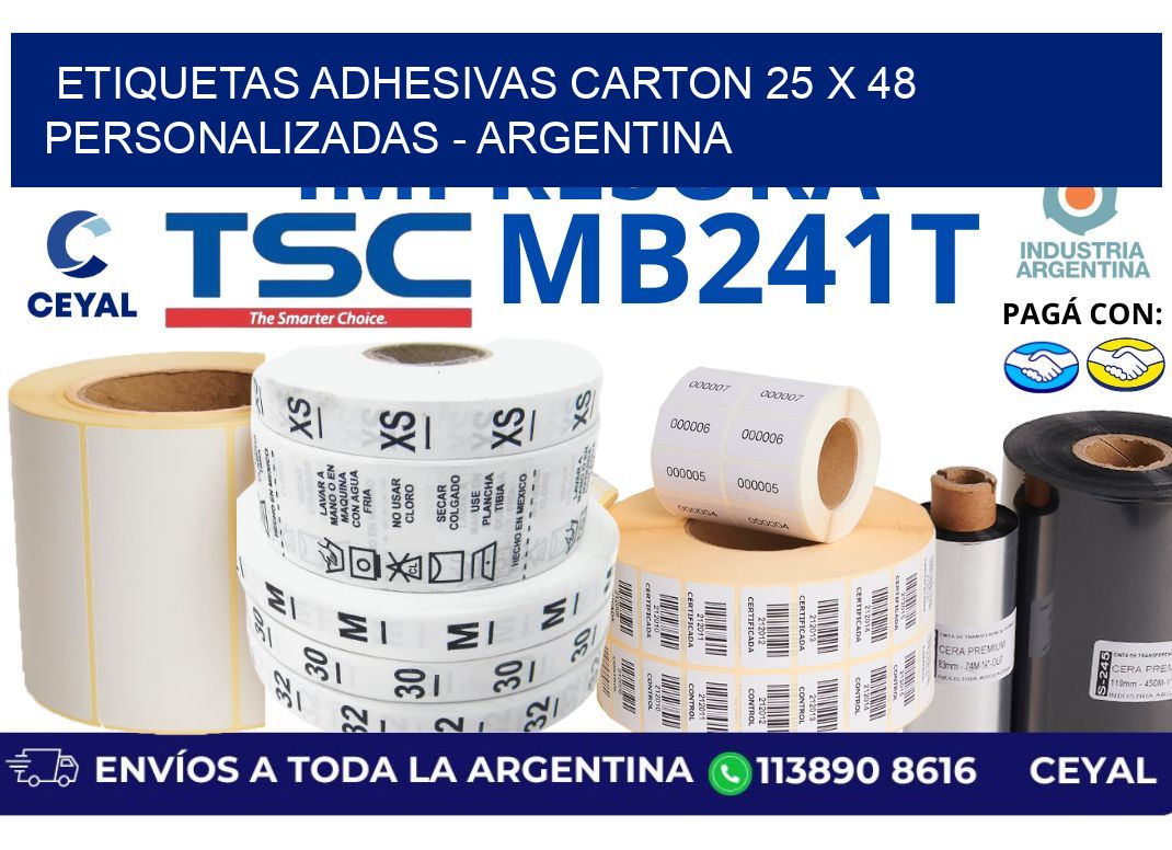 etiquetas adhesivas carton 25 x 48 personalizadas – Argentina