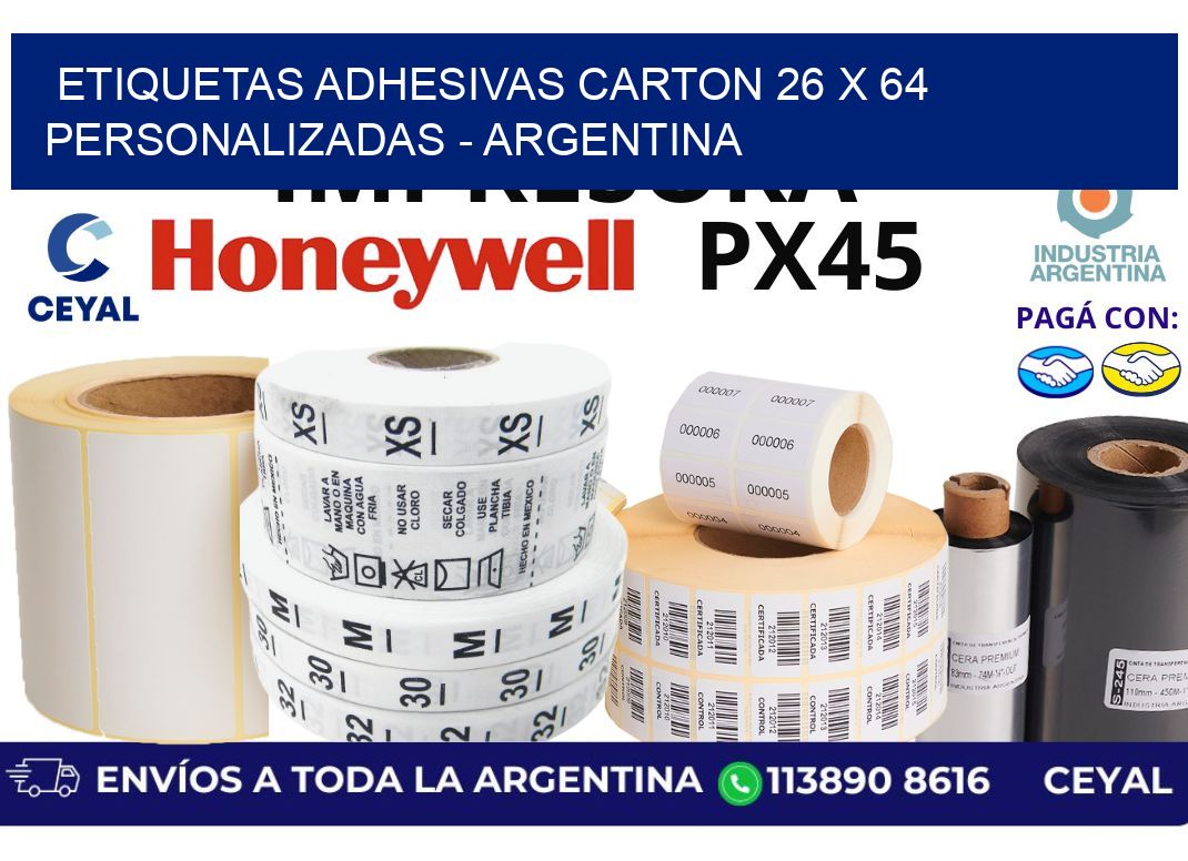 etiquetas adhesivas carton 26 x 64 personalizadas – Argentina