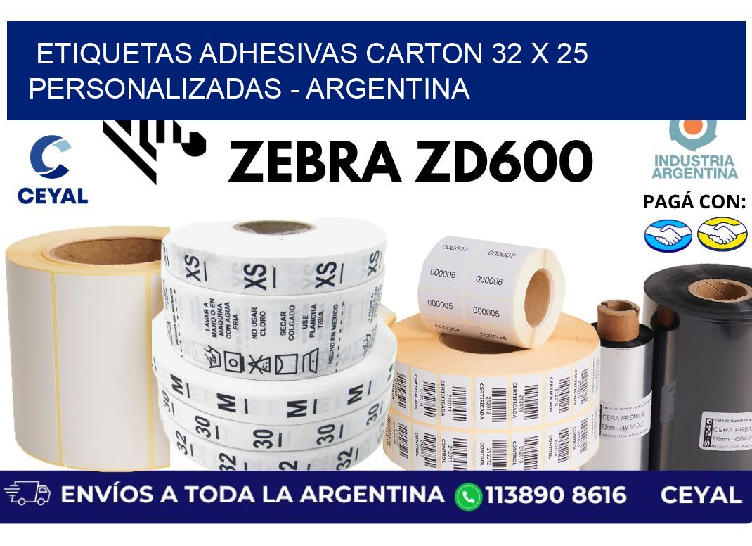 etiquetas adhesivas carton 32 x 25 personalizadas - Argentina