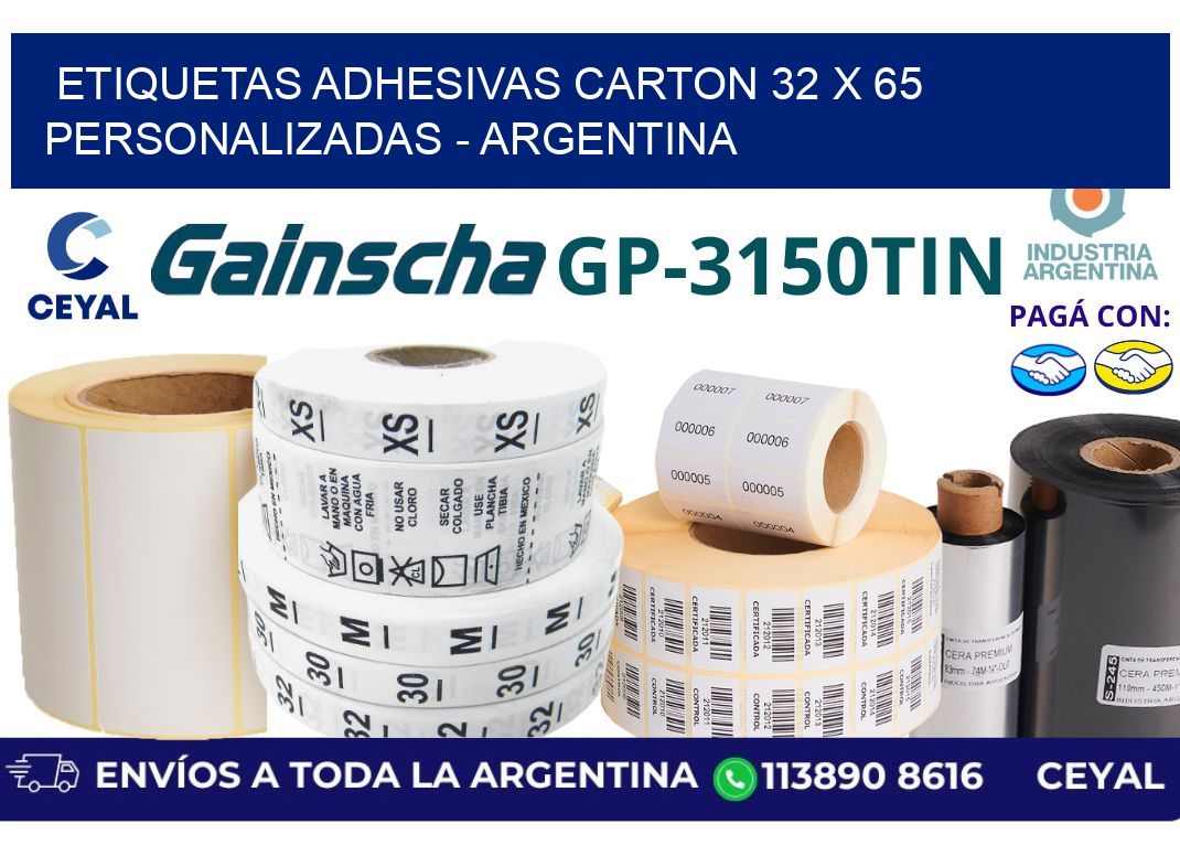 etiquetas adhesivas carton 32 x 65 personalizadas – Argentina