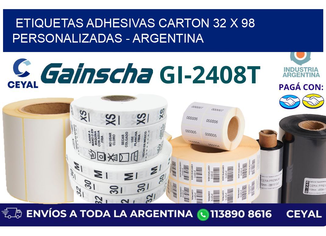 etiquetas adhesivas carton 32 x 98 personalizadas – Argentina