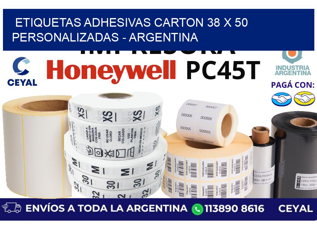 etiquetas adhesivas carton 38 x 50 personalizadas – Argentina