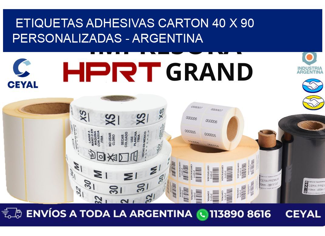 etiquetas adhesivas carton 40 x 90 personalizadas - Argentina