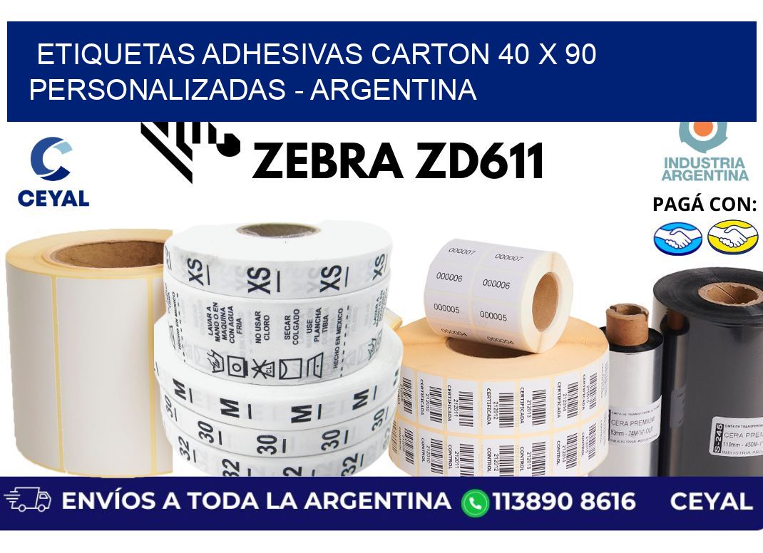 etiquetas adhesivas carton 40 x 90 personalizadas – Argentina