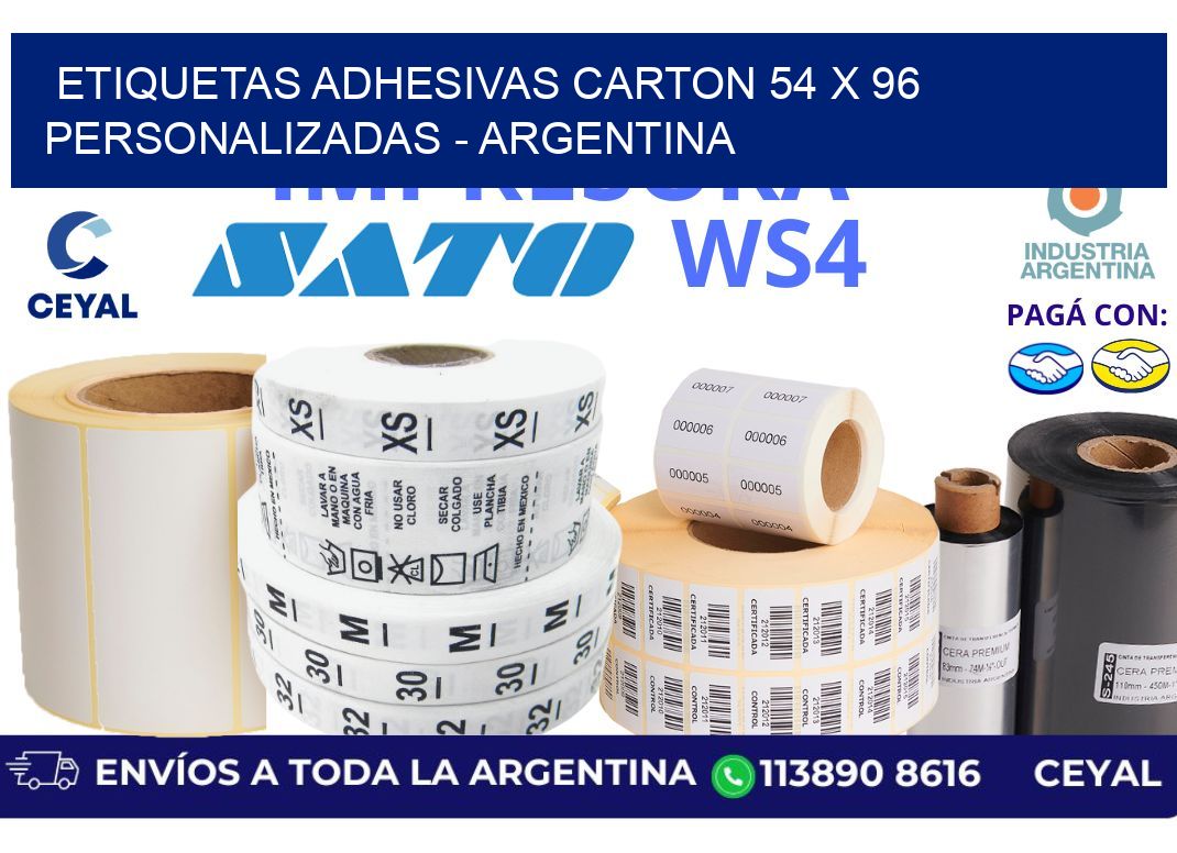 etiquetas adhesivas carton 54 x 96 personalizadas – Argentina