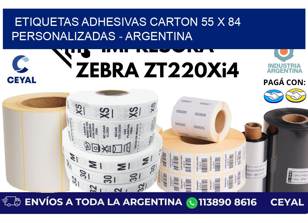 etiquetas adhesivas carton 55 x 84 personalizadas - Argentina