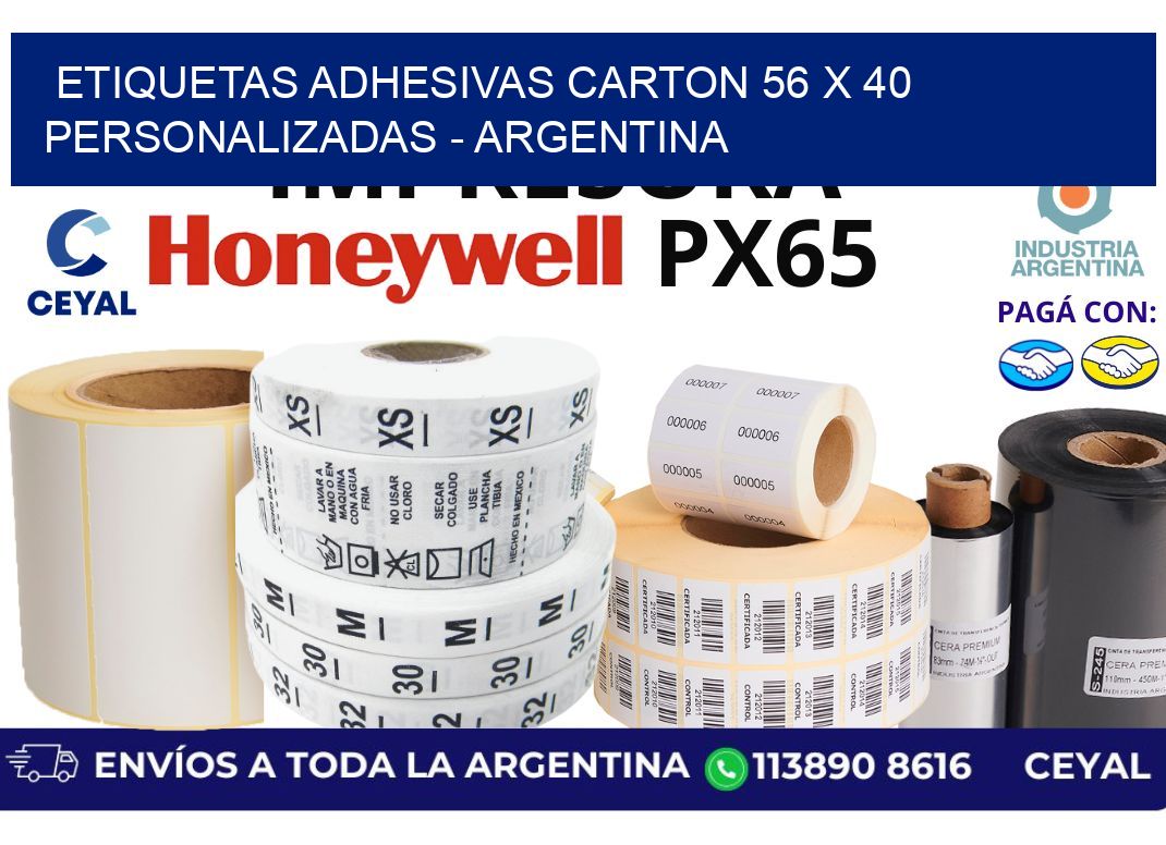 etiquetas adhesivas carton 56 x 40 personalizadas - Argentina