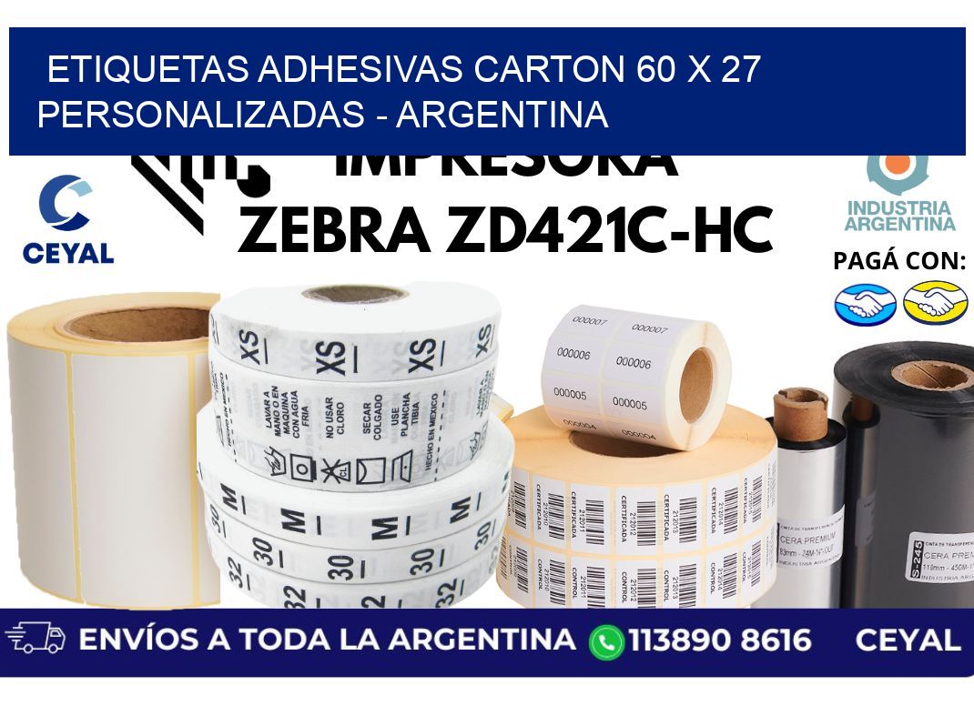 etiquetas adhesivas carton 60 x 27 personalizadas – Argentina