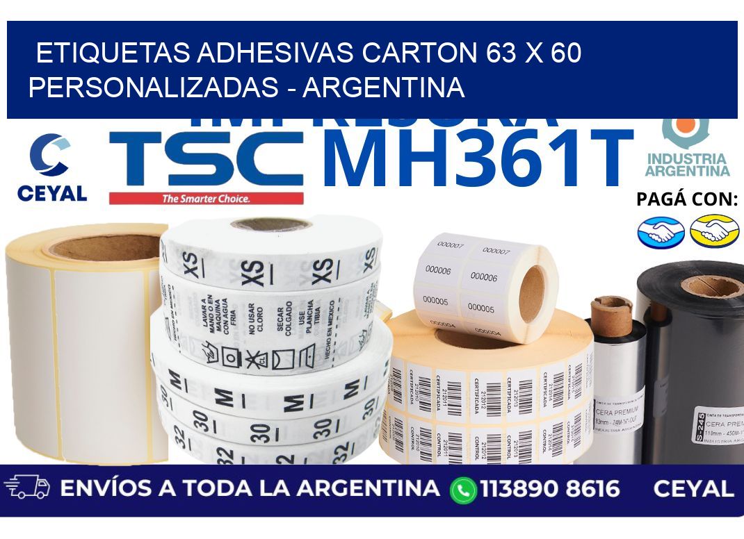 etiquetas adhesivas carton 63 x 60 personalizadas – Argentina