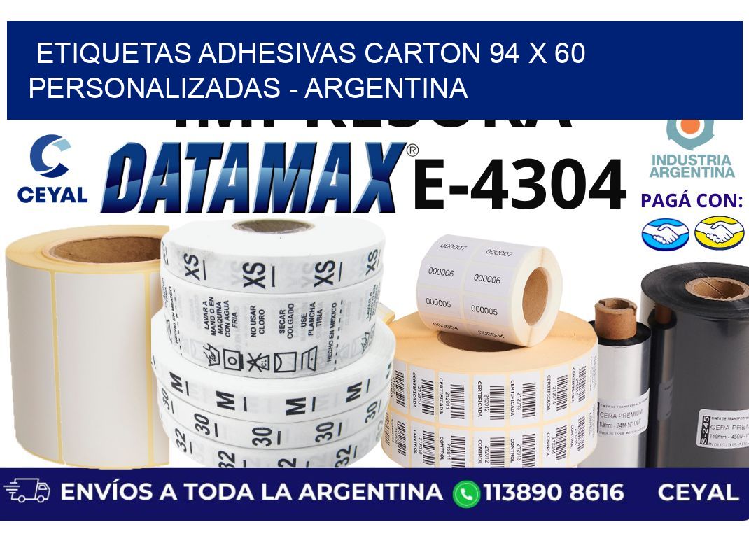 etiquetas adhesivas carton 94 x 60 personalizadas - Argentina