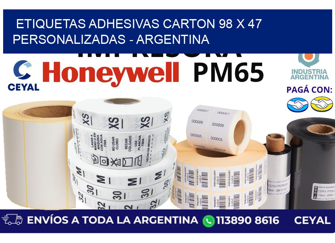 etiquetas adhesivas carton 98 x 47 personalizadas – Argentina