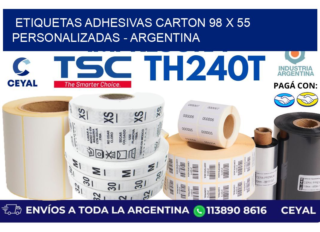 etiquetas adhesivas carton 98 x 55 personalizadas - Argentina
