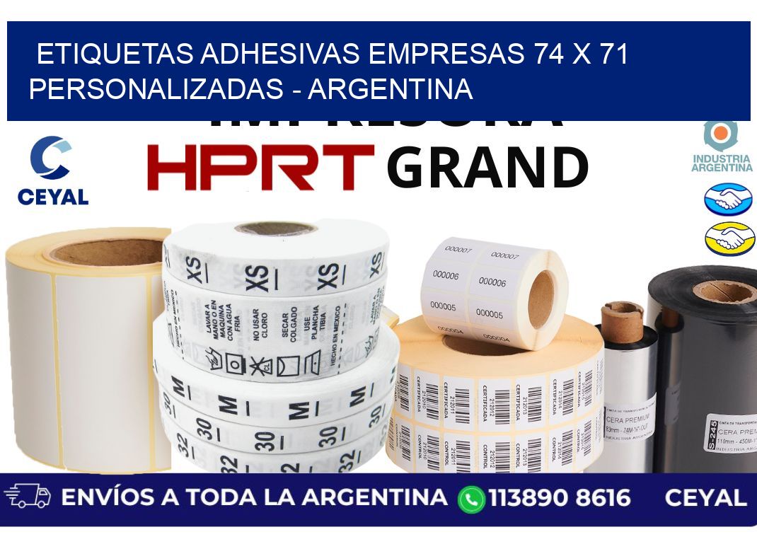 etiquetas adhesivas empresas 74 x 71 personalizadas - Argentina