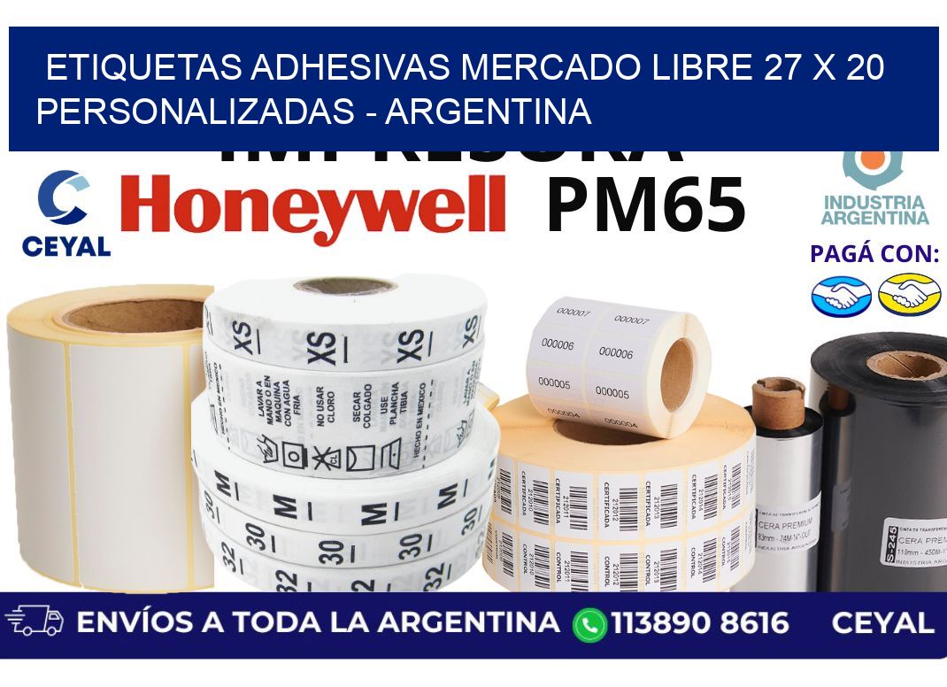 etiquetas adhesivas mercado libre 27 x 20 personalizadas – Argentina