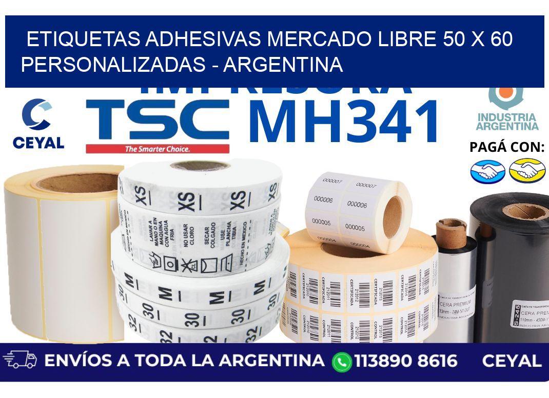 etiquetas adhesivas mercado libre 50 x 60 personalizadas – Argentina