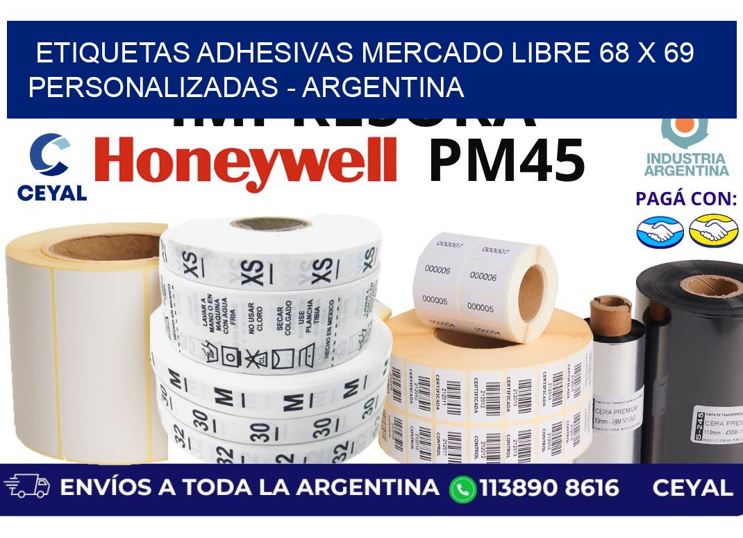 etiquetas adhesivas mercado libre 68 x 69 personalizadas – Argentina