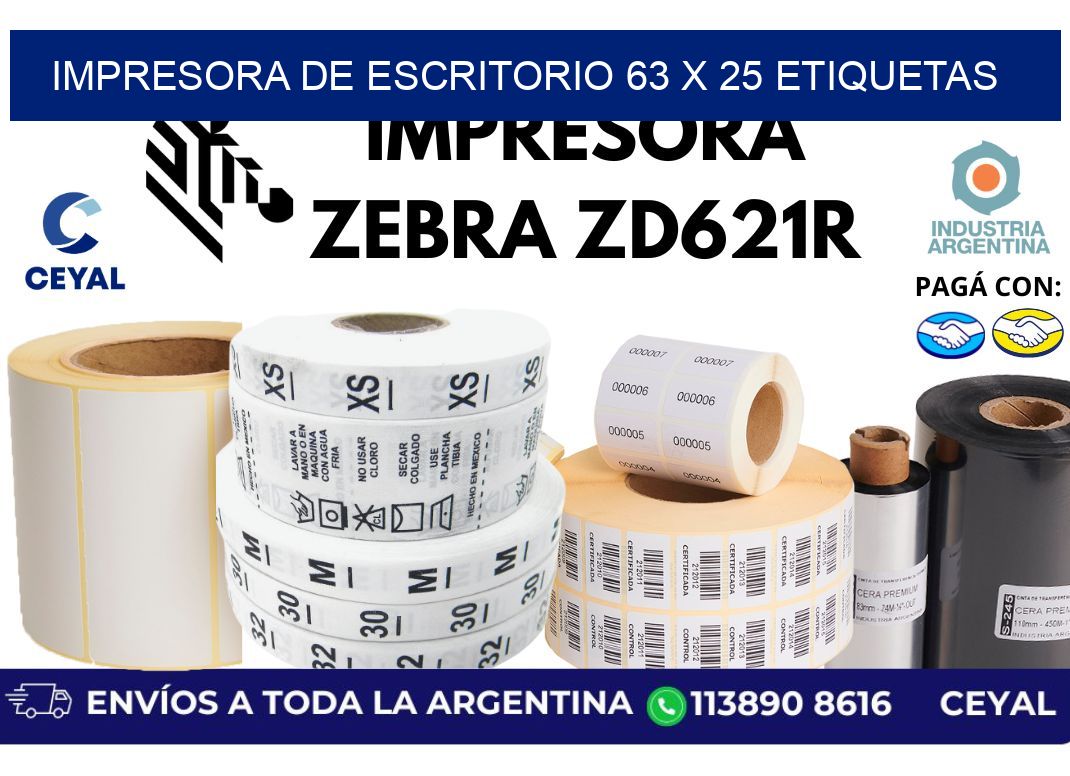 impresora de escritorio 63 x 25 etiquetas