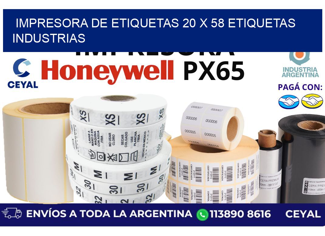 impresora de etiquetas 20 x 58 etiquetas industrias