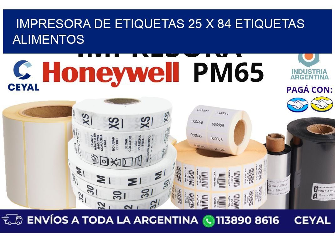 impresora de etiquetas 25 x 84 etiquetas alimentos