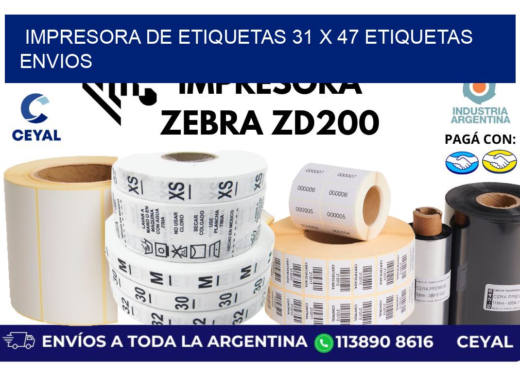 impresora de etiquetas 31 x 47 etiquetas envios