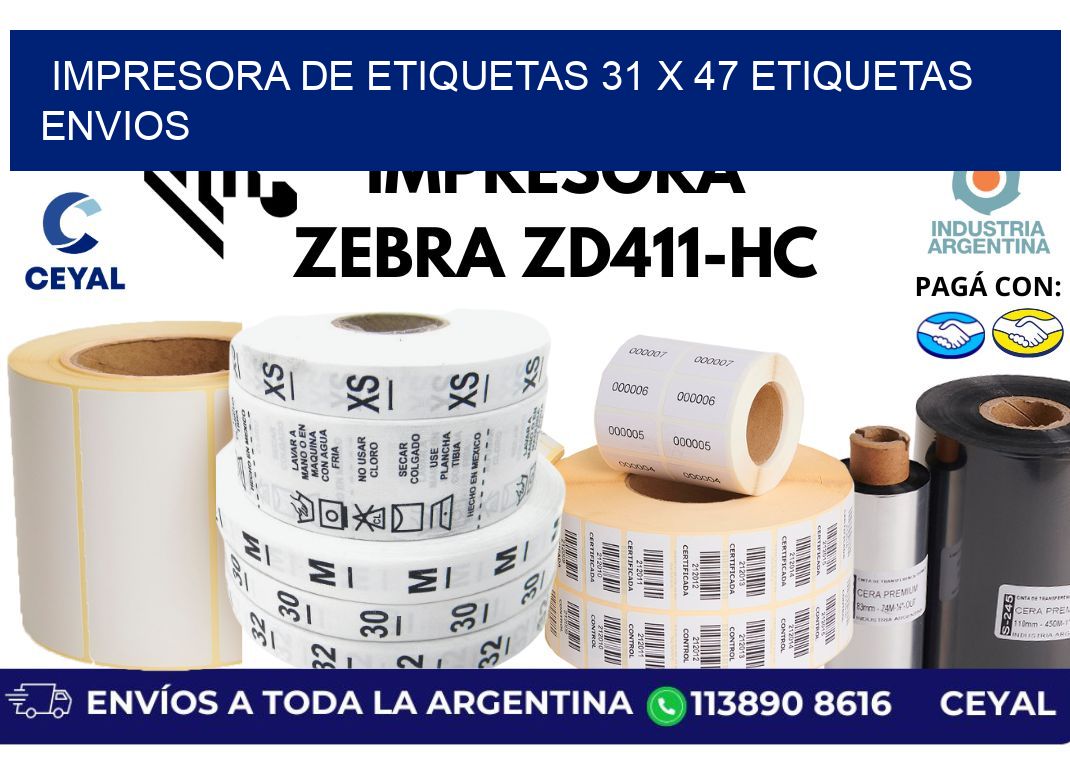 impresora de etiquetas 31 x 47 etiquetas envios