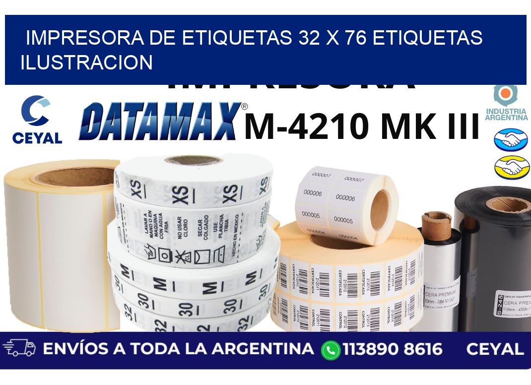 impresora de etiquetas 32 x 76 etiquetas ilustracion