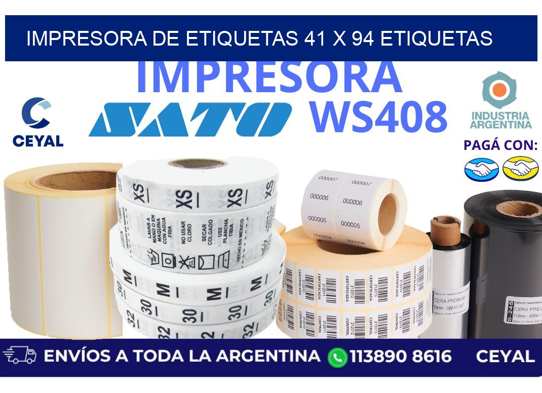 impresora de etiquetas 41 x 94 etiquetas