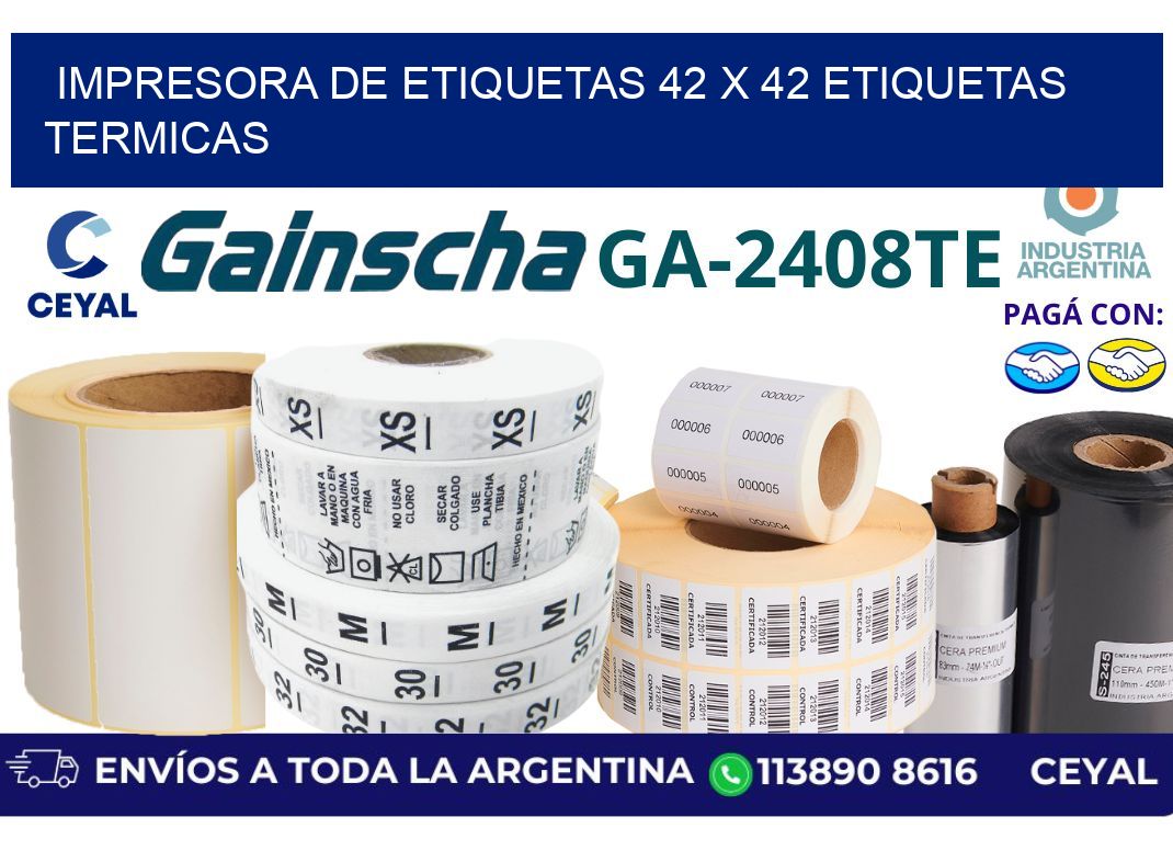 impresora de etiquetas 42 x 42 etiquetas termicas