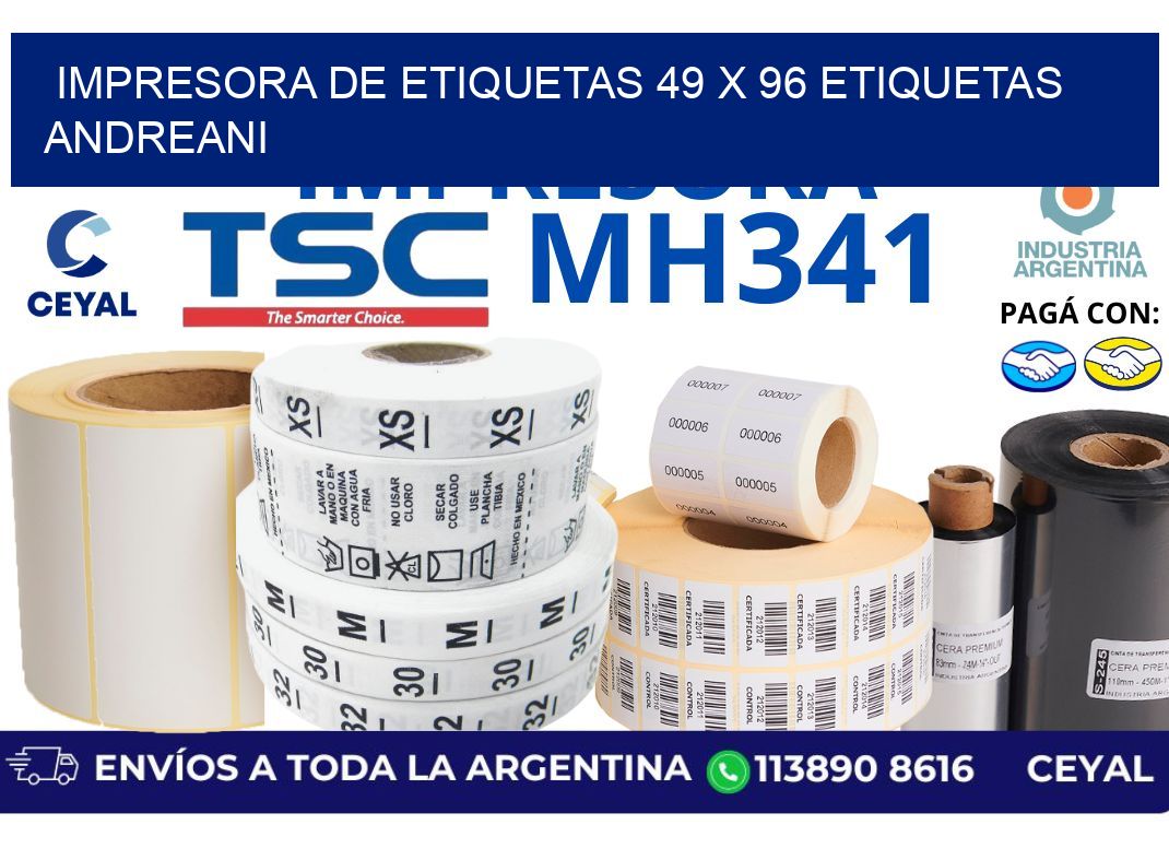 impresora de etiquetas 49 x 96 etiquetas andreani
