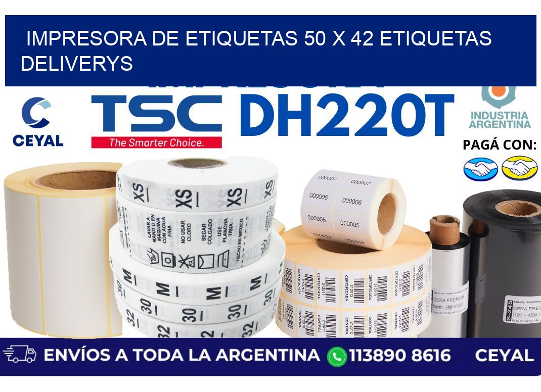 impresora de etiquetas 50 x 42 etiquetas deliverys