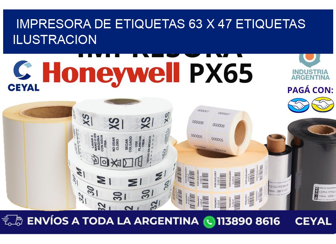 impresora de etiquetas 63 x 47 etiquetas ilustracion