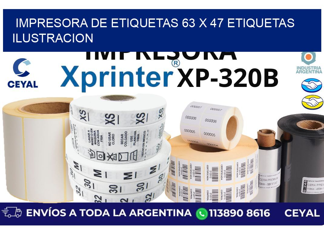 impresora de etiquetas 63 x 47 etiquetas ilustracion