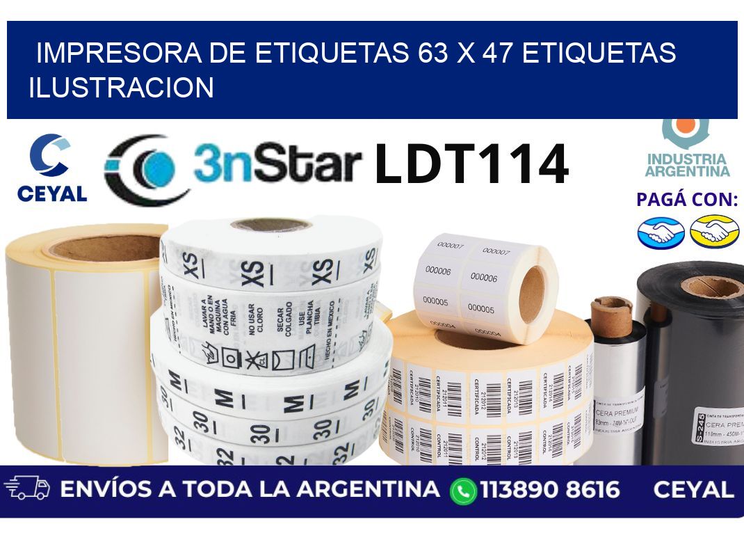 impresora de etiquetas 63 x 47 etiquetas ilustracion