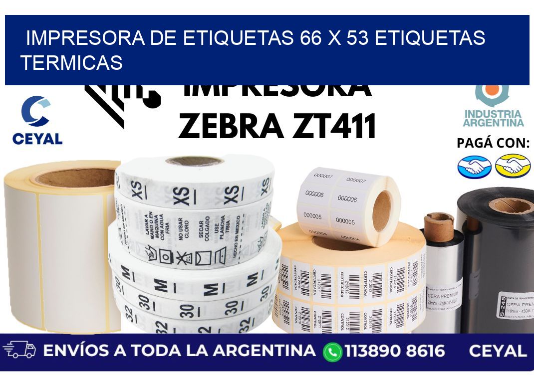 impresora de etiquetas 66 x 53 etiquetas termicas