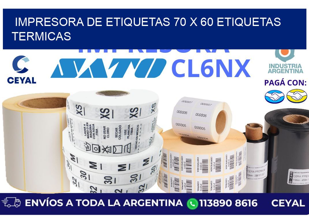 impresora de etiquetas 70 x 60 etiquetas termicas
