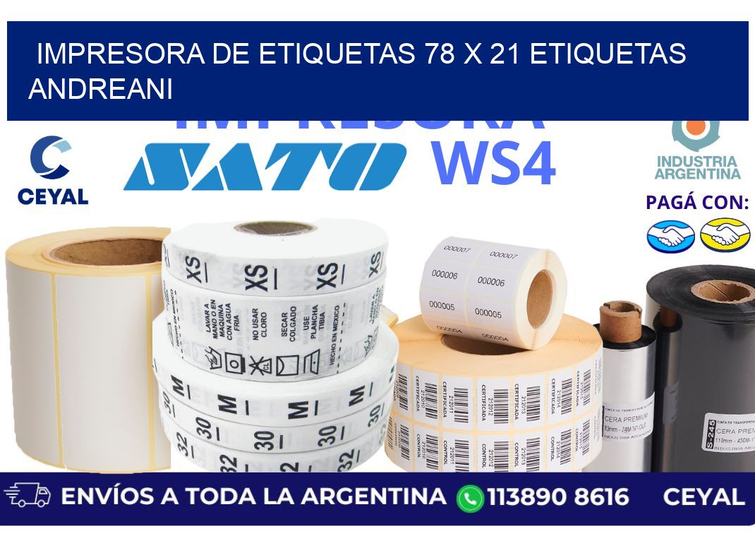 impresora de etiquetas 78 x 21 etiquetas andreani