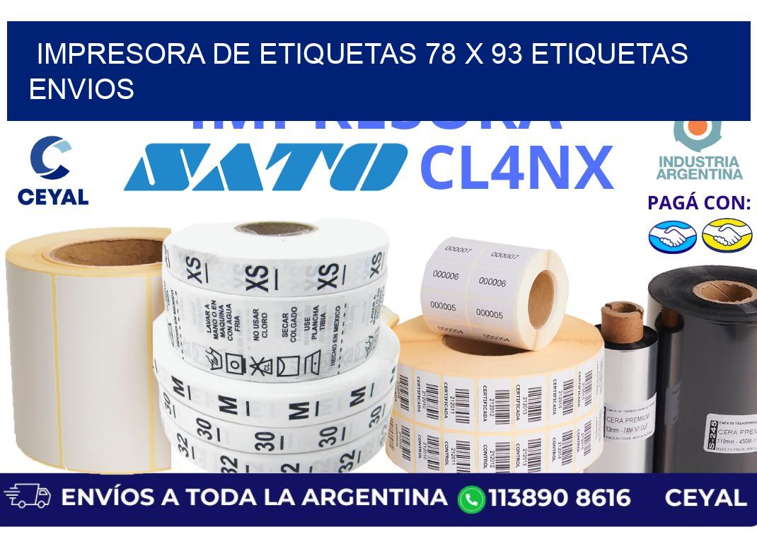 impresora de etiquetas 78 x 93 etiquetas envios