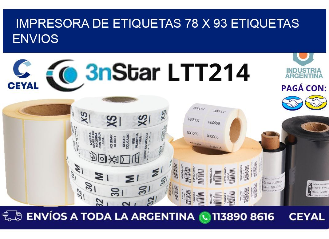impresora de etiquetas 78 x 93 etiquetas envios