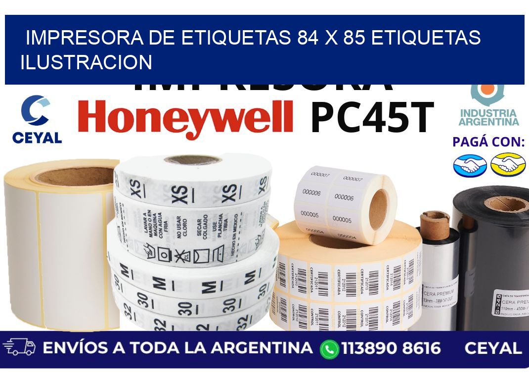 impresora de etiquetas 84 x 85 etiquetas ilustracion