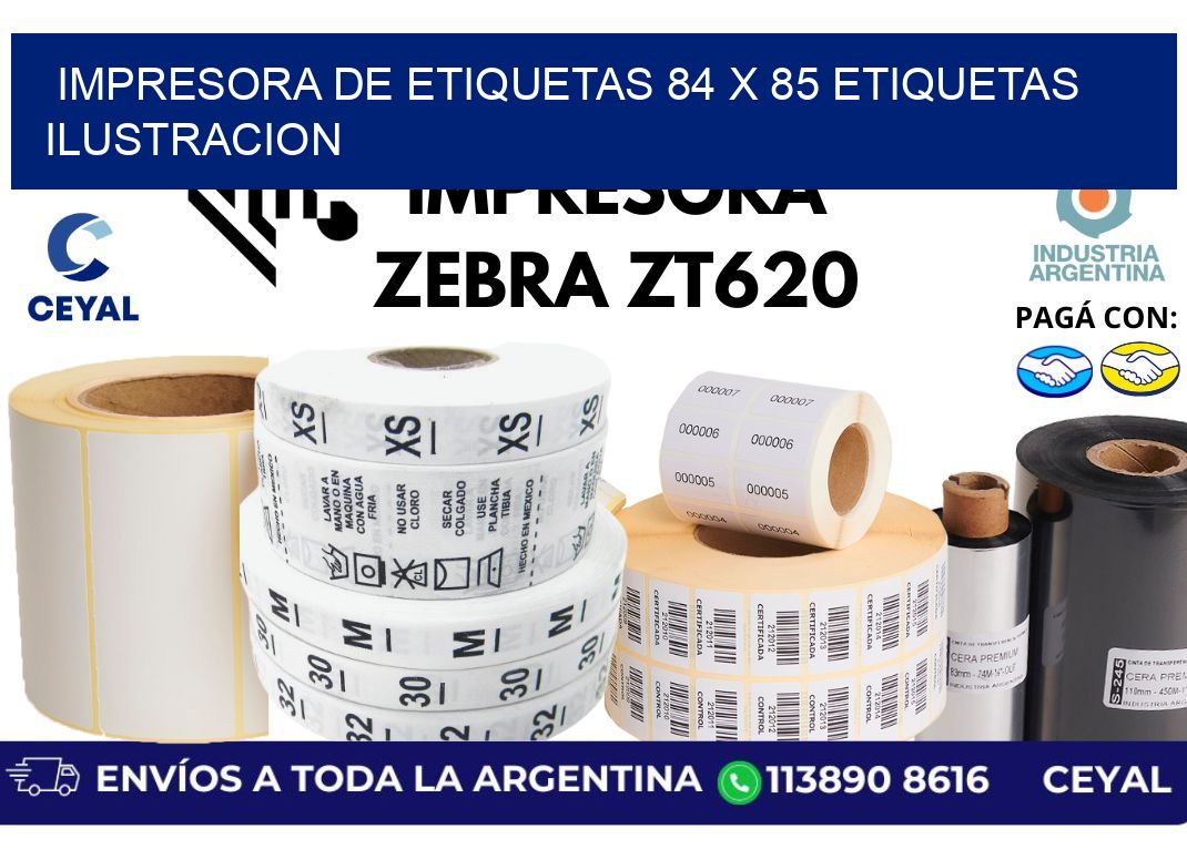 impresora de etiquetas 84 x 85 etiquetas ilustracion