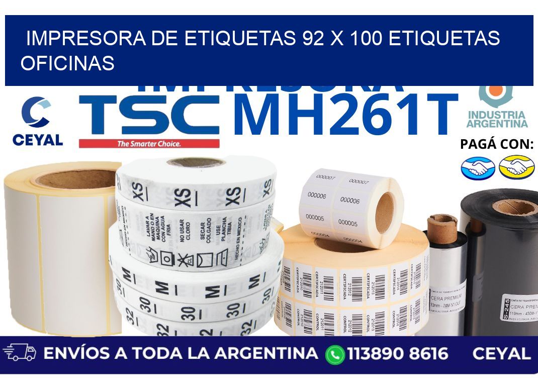 impresora de etiquetas 92 x 100 etiquetas oficinas