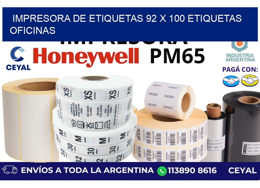 impresora de etiquetas 92 x 100 etiquetas oficinas