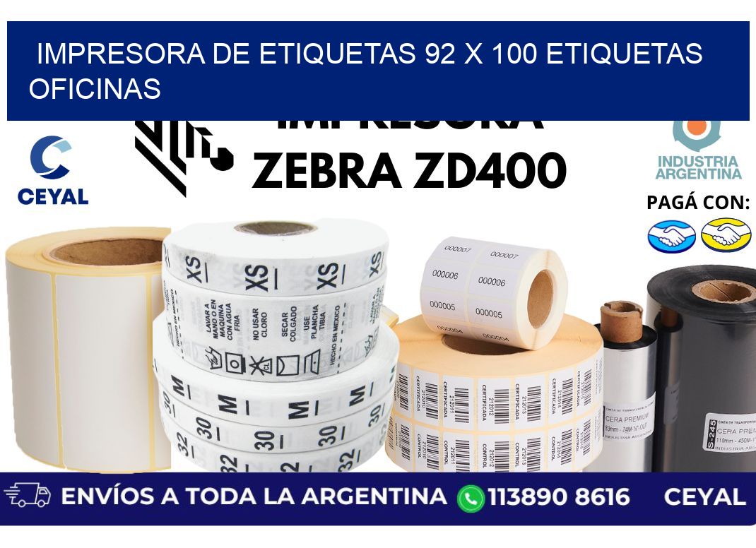 impresora de etiquetas 92 x 100 etiquetas oficinas