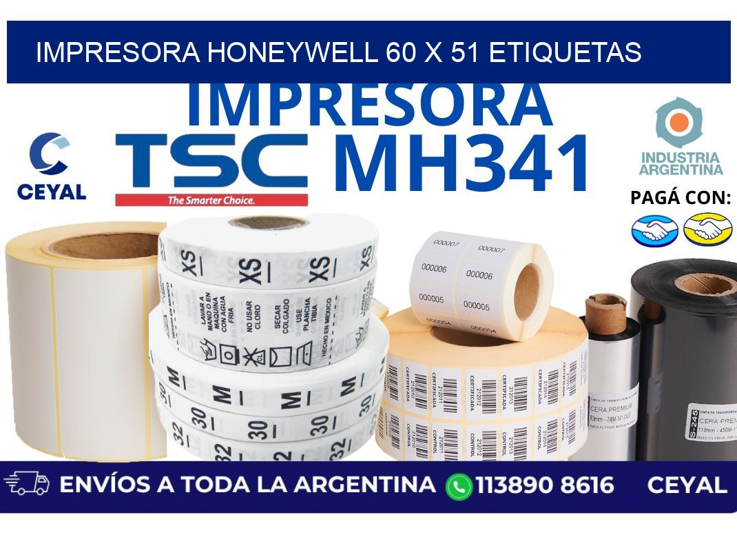 impresora honeywell 60 x 51 etiquetas