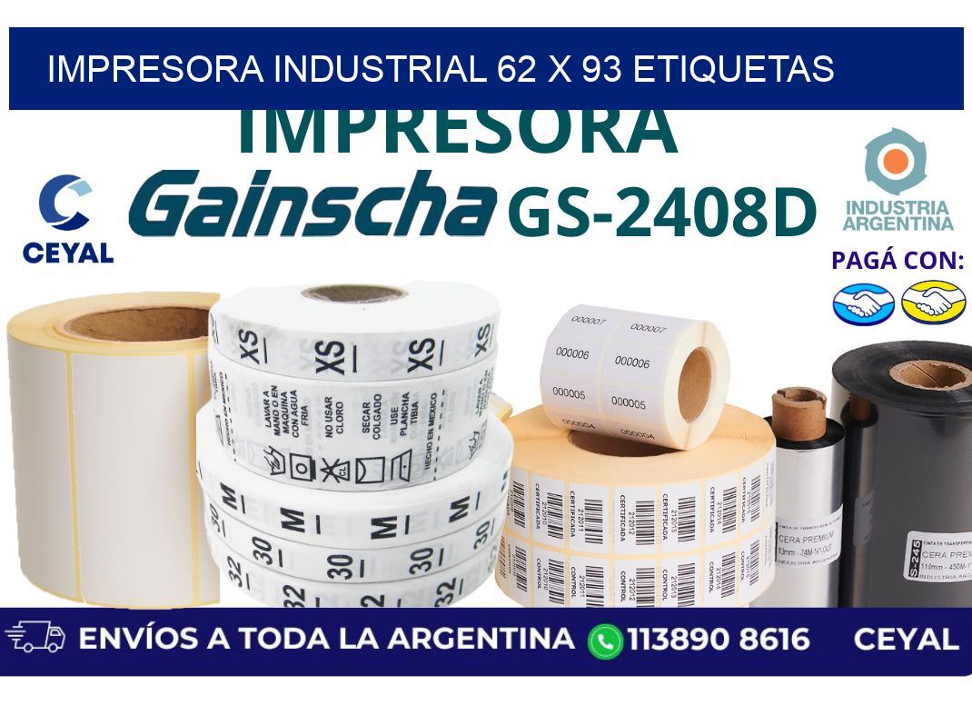 impresora industrial 62 x 93 etiquetas
