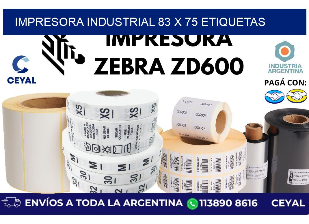 impresora industrial 83 x 75 etiquetas