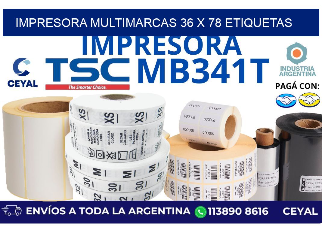 impresora multimarcas 36 x 78 etiquetas