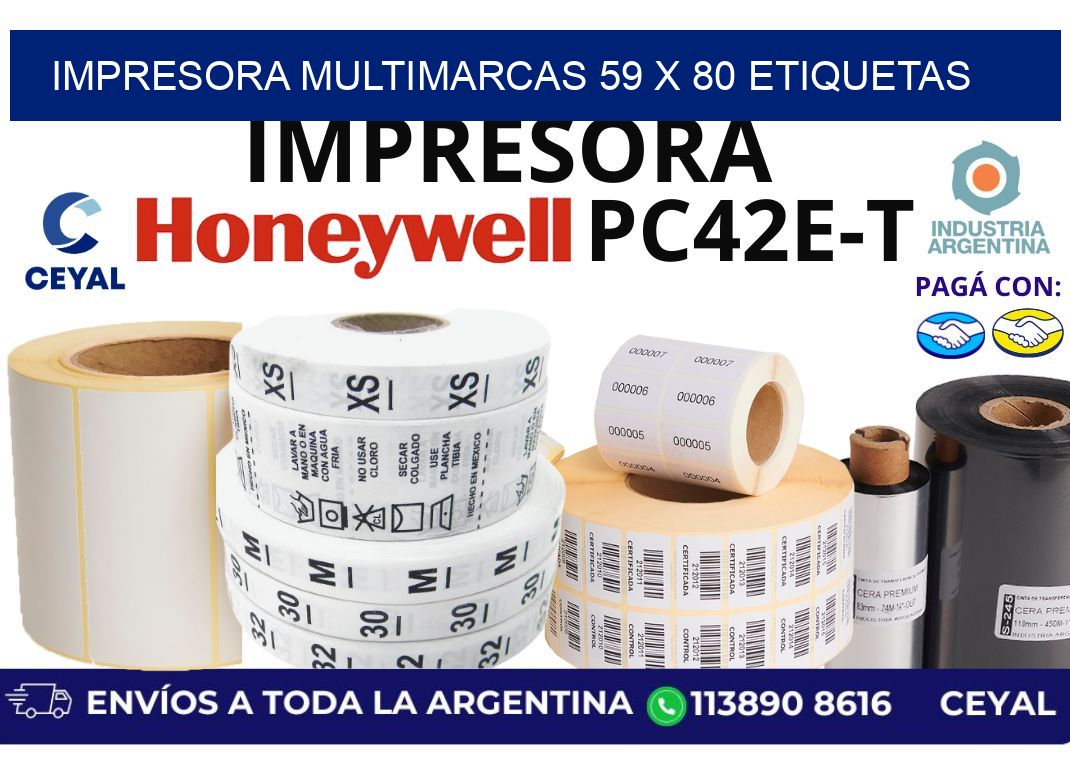 impresora multimarcas 59 x 80 etiquetas